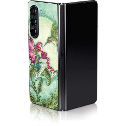 Flirting Fairy and Hummingbird by Amy Brown Galaxy Z Fold5 5G Skin