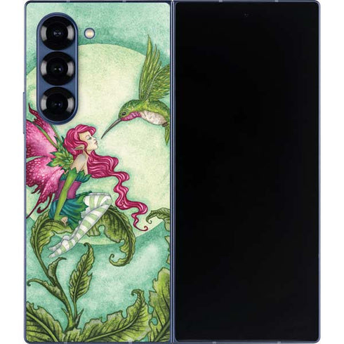 Flirting Fairy and Hummingbird by Amy Brown Galaxy Z Fold6 Skin