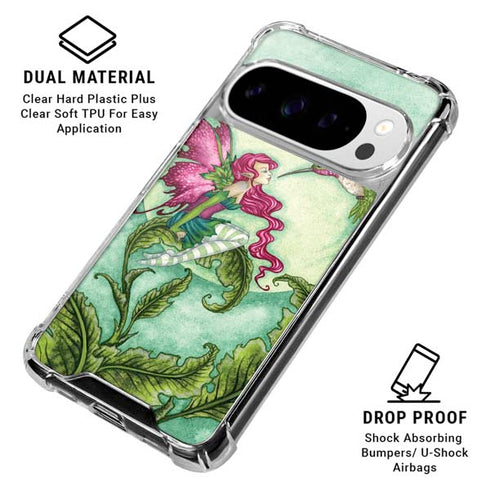 Flirting Fairy and Hummingbird by Amy Brown Google Pixel 10 Pro XL Clear Case