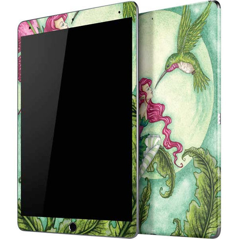 Flirting Fairy and Hummingbird by Amy Brown iPad Skins