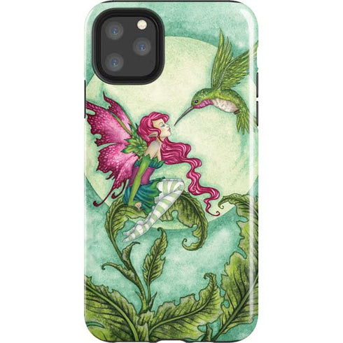 Flirting Fairy and Hummingbird by Amy Brown iPhone Cases