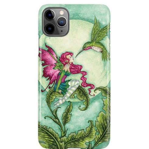 Flirting Fairy and Hummingbird by Amy Brown iPhone Cases
