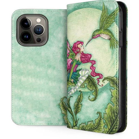 Flirting Fairy and Hummingbird by Amy Brown iPhone Cases
