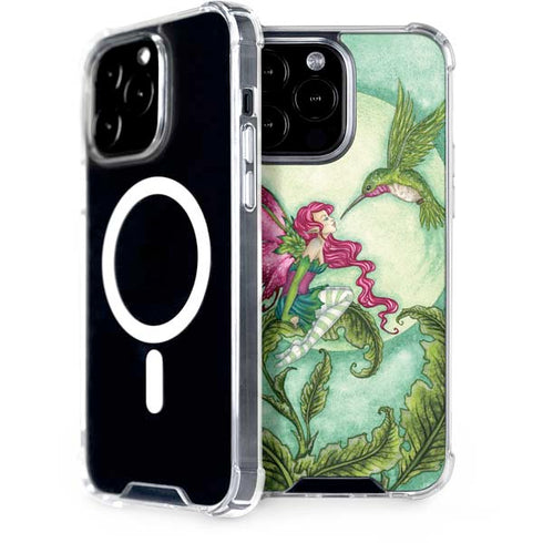 Flirting Fairy and Hummingbird by Amy Brown iPhone Cases