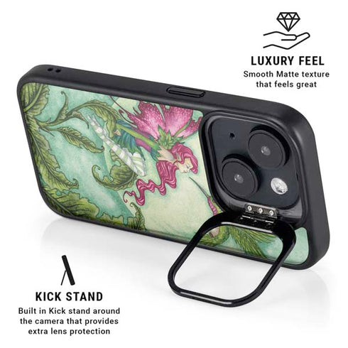 Flirting Fairy and Hummingbird by Amy Brown iPhone 15 Plus Kickstand Case