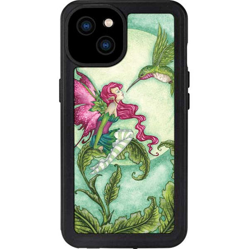 Flirting Fairy and Hummingbird by Amy Brown iPhone 15 Plus Waterproof Case