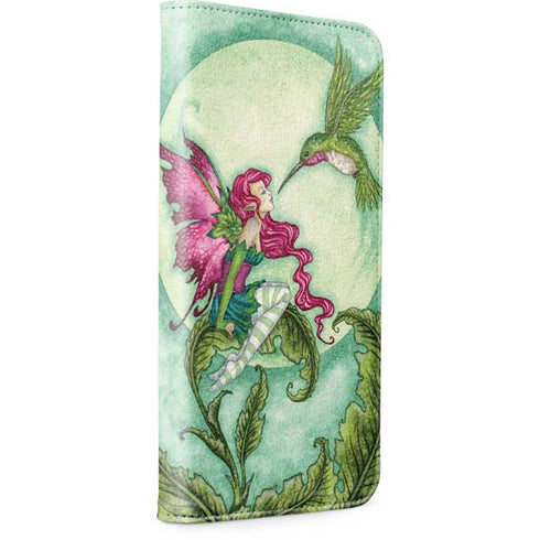 Flirting Fairy and Hummingbird by Amy Brown iPhone 15 Pro Max Folio Case