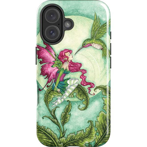 Flirting Fairy and Hummingbird by Amy Brown iPhone 16 Plus Magsafe Impact Case