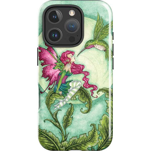 Flirting Fairy and Hummingbird by Amy Brown iPhone 16 Pro Magsafe Impact Case