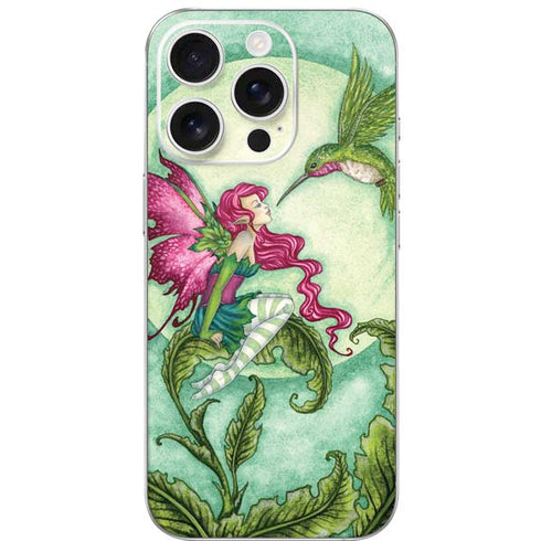 Flirting Fairy and Hummingbird by Amy Brown iPhone 16 Pro Skin