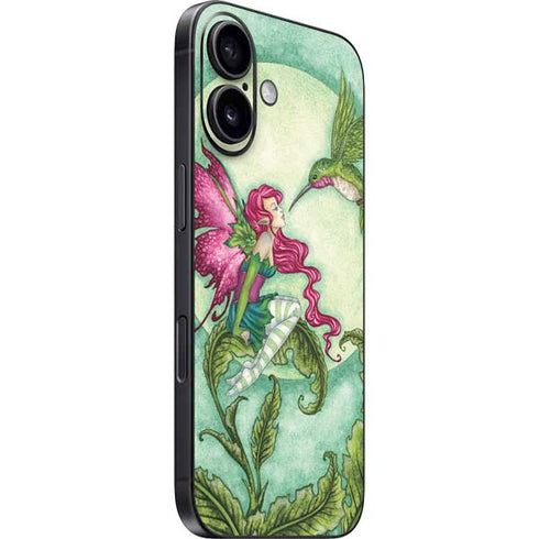 Flirting Fairy and Hummingbird by Amy Brown iPhone 16 Skin
