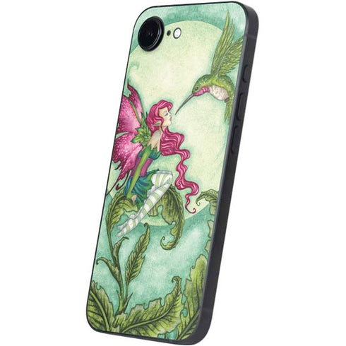 Flirting Fairy and Hummingbird by Amy Brown iPhone 16e Skin