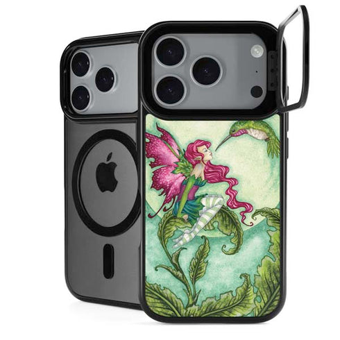 Flirting Fairy and Hummingbird by Amy Brown iPhone 18 Pro Kickstand Case