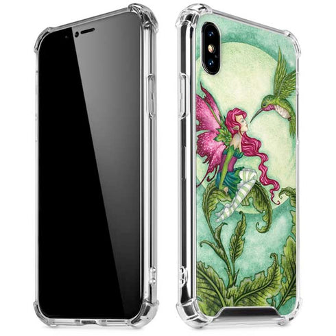 Flirting Fairy and Hummingbird by Amy Brown iPhone X/XS Clear Case