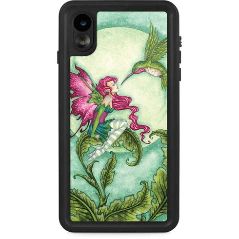 Flirting Fairy and Hummingbird by Amy Brown iPhone Cases