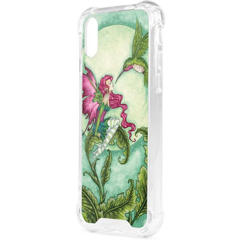 Flirting Fairy and Hummingbird by Amy Brown iPhone XS Clear Case