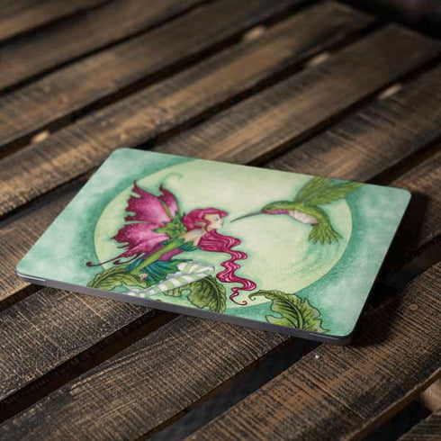 Flirting Fairy and Hummingbird by Amy Brown Apple MacBook Air Skin