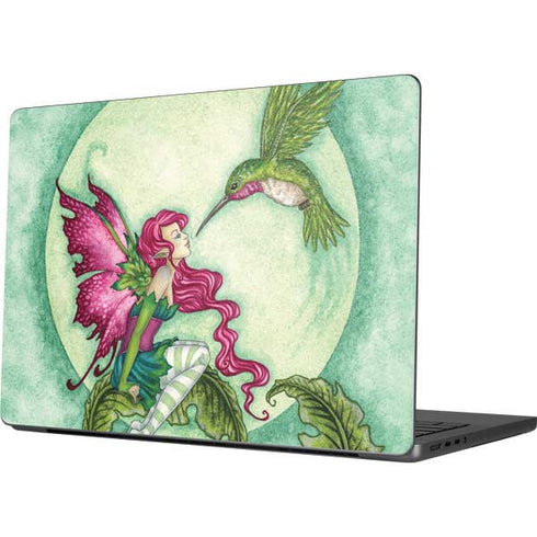 Flirting Fairy and Hummingbird by Amy Brown Apple MacBook Pro 14-inch Skin