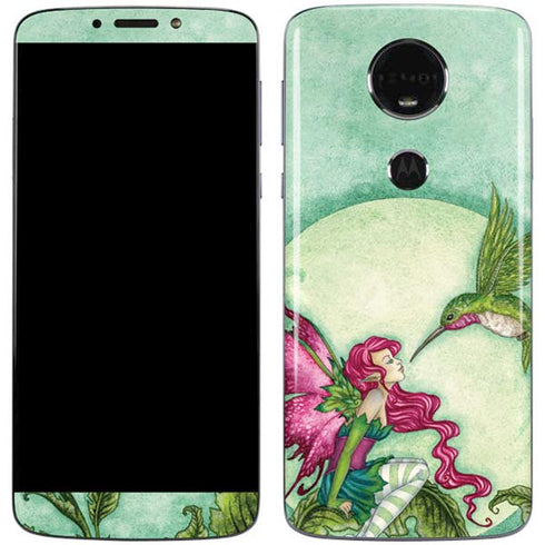 Flirting Fairy and Hummingbird by Amy Brown Moto E5 Plus Skin