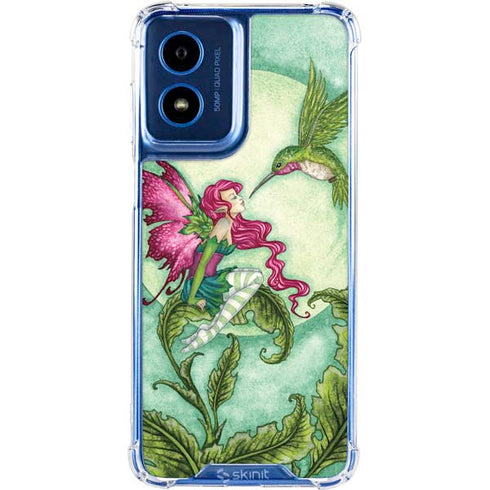 Flirting Fairy and Hummingbird by Amy Brown Moto G Play 4G (2024) Clear Case