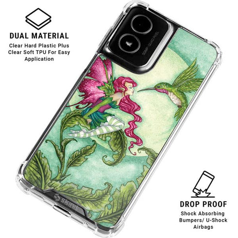 Flirting Fairy and Hummingbird by Amy Brown Moto G Power 5G (2024) Clear Case