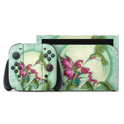 Flirting Fairy and Hummingbird by Amy Brown Nintendo Switch 2 (2025) with Joy-Con Skin