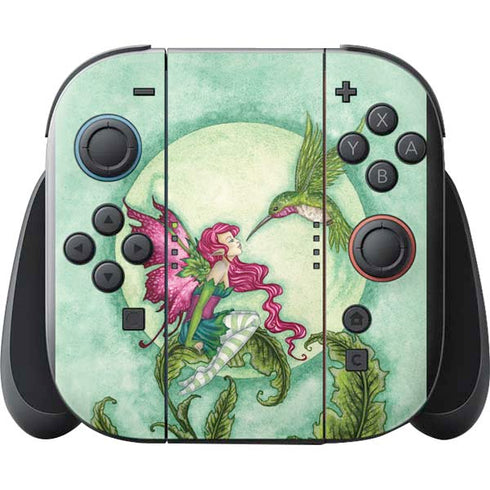 Flirting Fairy and Hummingbird by Amy Brown Nintendo Switch 2 (2025) with Joy-Con Skin