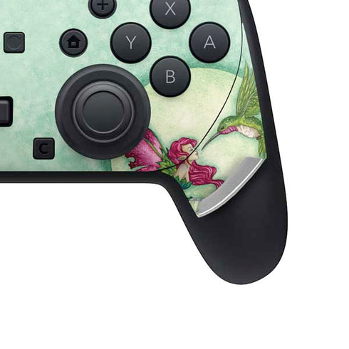 Flirting Fairy and Hummingbird by Amy Brown Nintendo Switch 2 (2025) Pro Controller Skin