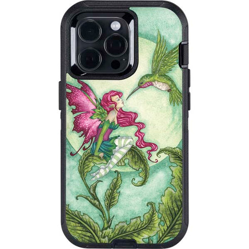 Flirting Fairy and Hummingbird by Amy Brown Otterbox Defender iPhone Skin