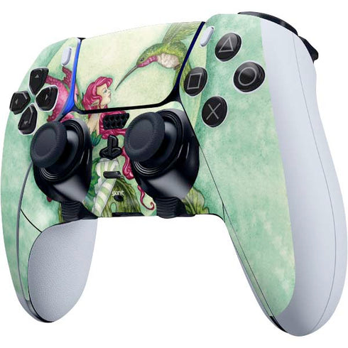 Amy Brown Flirting Fairy and Hummingbird PS5 DualSense Edge Pro Controller Skin