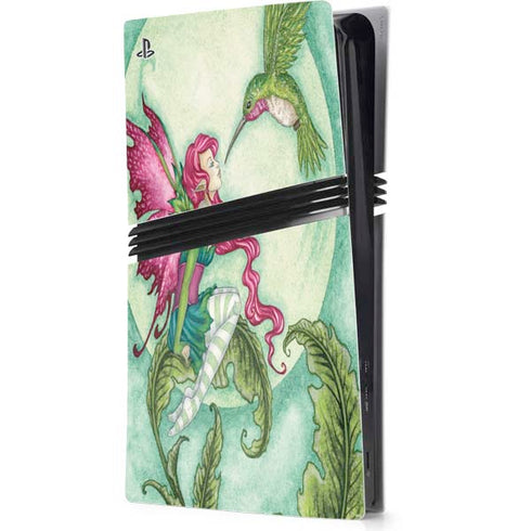 Flirting Fairy and Hummingbird by Amy Brown PS5 Pro Console Skin