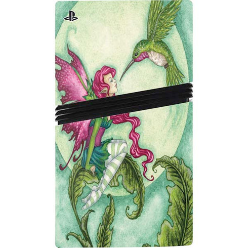 Flirting Fairy and Hummingbird by Amy Brown PS5 Pro Console Skin