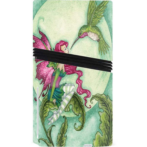 Flirting Fairy and Hummingbird by Amy Brown PS5 Pro Disk Console Skin