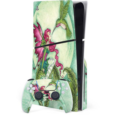 Flirting Fairy and Hummingbird by Amy Brown PlayStation PS5 Skins