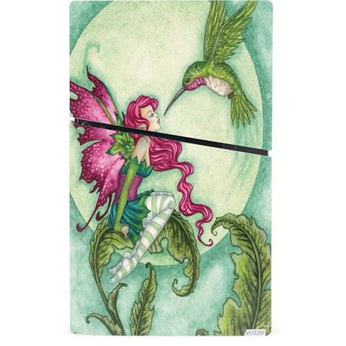 Flirting Fairy and Hummingbird by Amy Brown PS5 Slim Digital Edition Console Skin