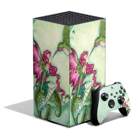 Flirting Fairy and Hummingbird by Amy Brown XBox Series X Digital Edition Bundle Skin