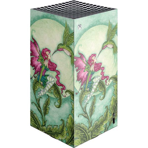 Flirting Fairy and Hummingbird by Amy Brown XBox Series X Digital Edition Console Skin