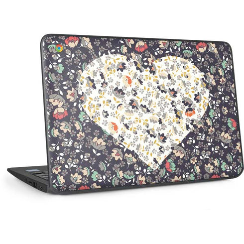 Floral Heart HP Chromebook Skin
