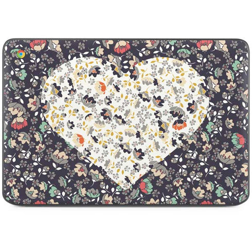 Floral Heart HP Chromebook Skin