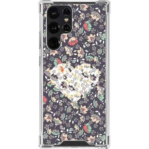 Floral Heart Galaxy S23 Ultra Clear Case