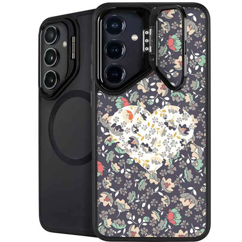 Floral Heart Galaxy S25 Plus Kickstand Case