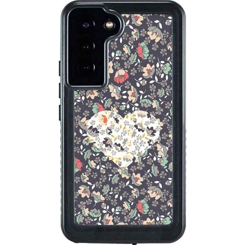 Floral Heart Galaxy S24 Plus Waterproof Case