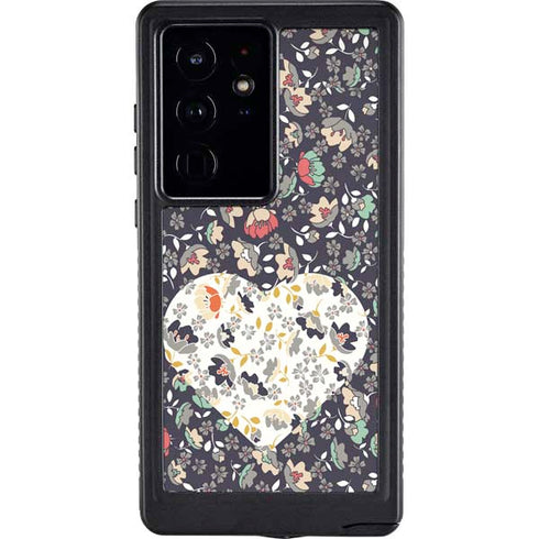 Floral Heart Galaxy S24 Ultra Waterproof Case
