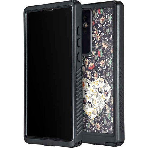 Floral Heart Galaxy S24 Ultra Waterproof Case
