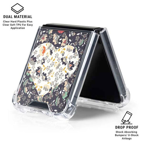 Floral Heart Galaxy Z Flip6 Clear Case