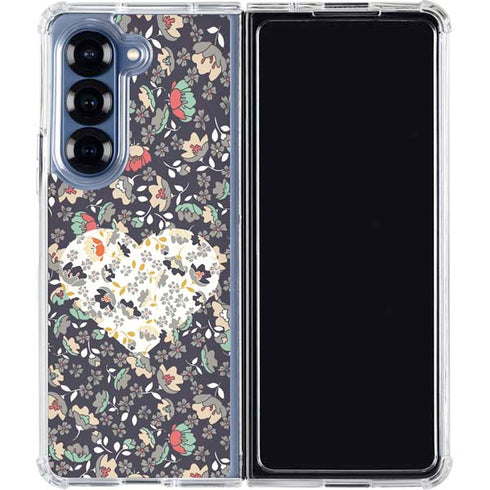 Floral Heart Galaxy Z Fold6 Clear Case