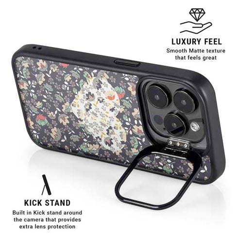 Floral Heart iPhone 14 Pro Max Kickstand Case