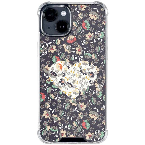 Floral Heart iPhone 15 Clear Case