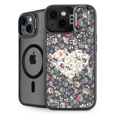 Floral Heart iPhone 15 Kickstand Case