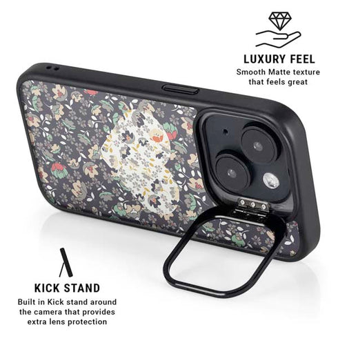Floral Heart iPhone 15 Kickstand Case